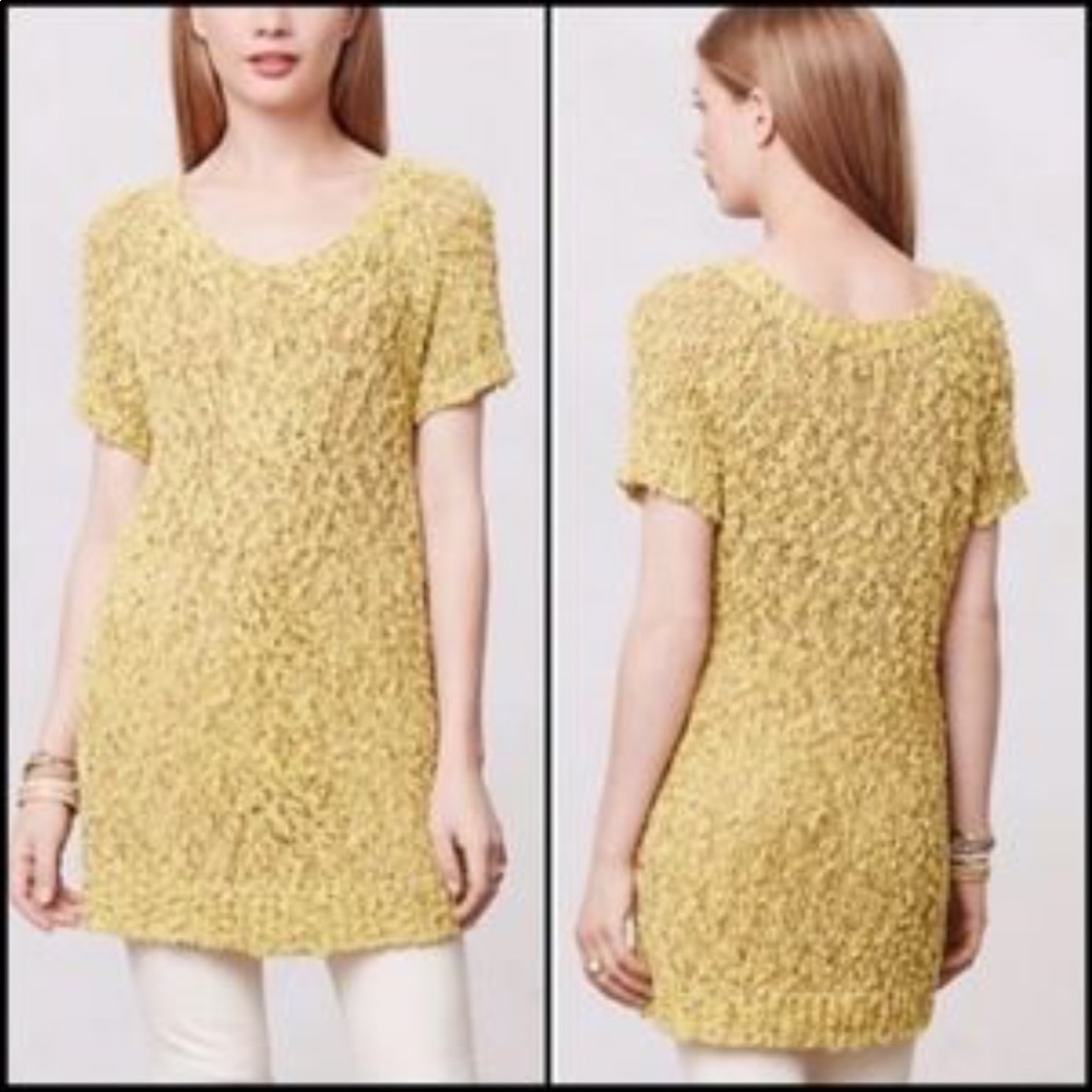 Anthropologie Moth yellow sweater